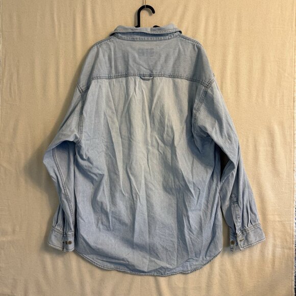 Electronic Arts EA Sports Western Classic Vintage Button Shirt Light Blue Denim - Picture 5 of 7